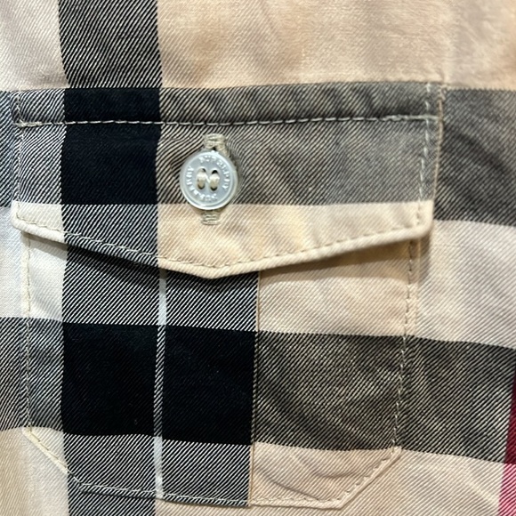 Authentic Burberry Check long sleeve button down shirt size 2Y - Picture 3 of 7